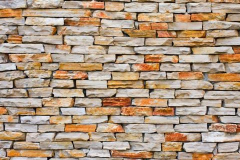 Old brown bricks wall pattern. Fotos Stock
