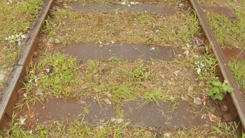 Old brown rails Stock Footage 112366820