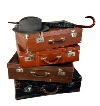 Old brown suitcase Stock Photos