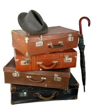 Old brown suitcase Stock Photos