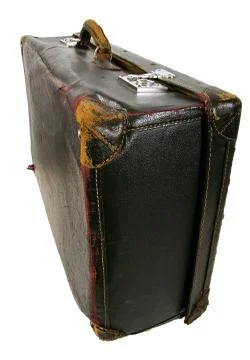 Old brown suitcase Foto stock