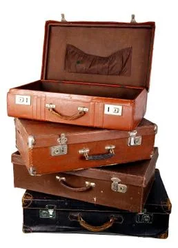 Old brown suitcase Stock Photos