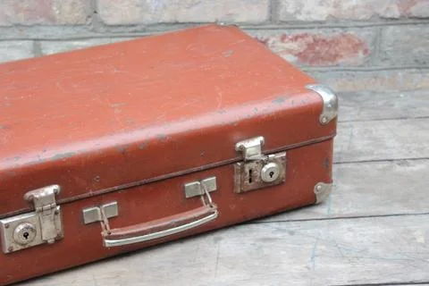 Old brown suitcase Stock Photos