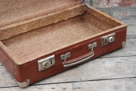 Old brown suitcase Stock Photos