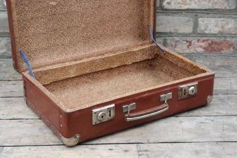 Old brown suitcase Stock Photos