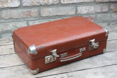 Old brown suitcase Stock Photos