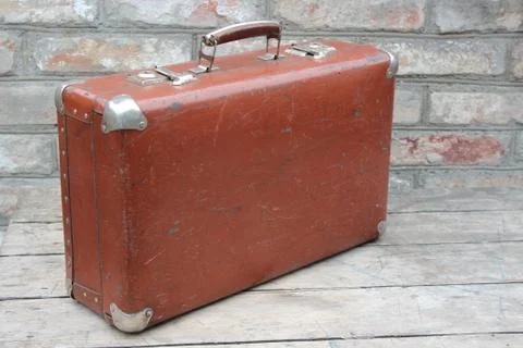 Old brown suitcase Stock Photos