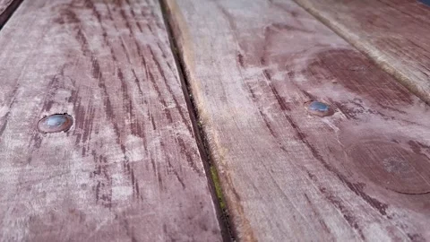 Old brown weathered boards close-up. Wood, timber. Natural aging of the boards. Stock Footage 310312834