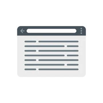 Old browser icon flat vector. Window internet Stock Illustration