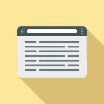 Old browser icon flat . Window internet Stock Illustration