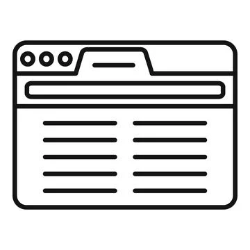 Old browser icon outline vector. Window internet Stock Illustration