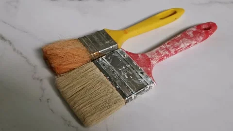 Old Brushes for Painting Stock Footage 205827600