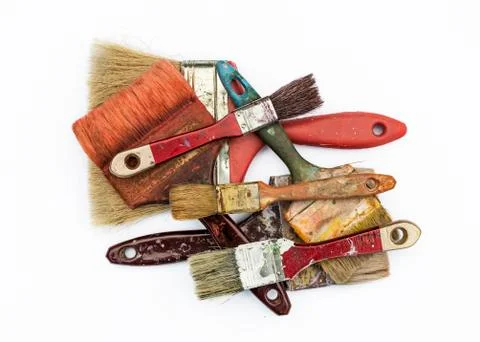 Old brushes Stock Photos