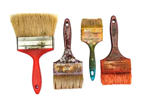 Old brushes Stock Photos