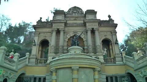 Old build in Chile capital Stock Footage 53203304