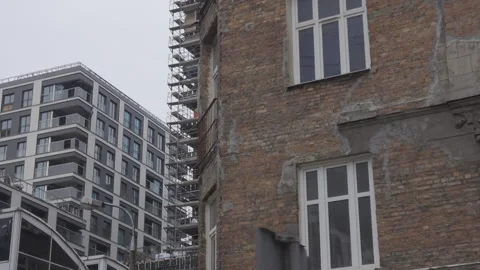 Old building and construction site Stock Footage 147406699