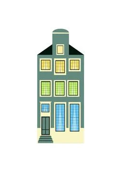 Old building with attic210822 Stock Illustration
