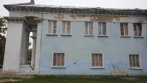 The old building is broken down Stock Photos