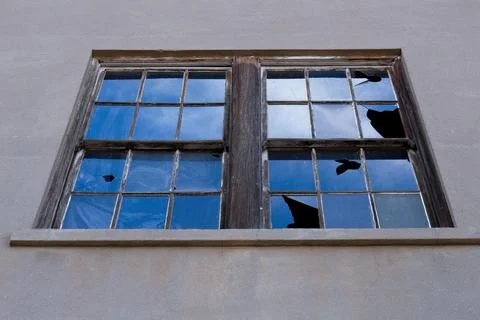 Old building with broken windows in Globe, Arizona. Stock Photos