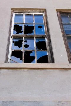 Old building with broken windows in Globe, Arizona. Stock Photos