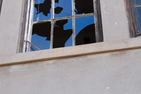 Old building with broken windows in Globe, Arizona. Stock Photos