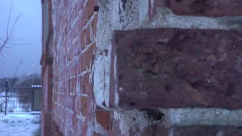 Old building, destroyed. red brick, two-story building Stock Footage 303407239