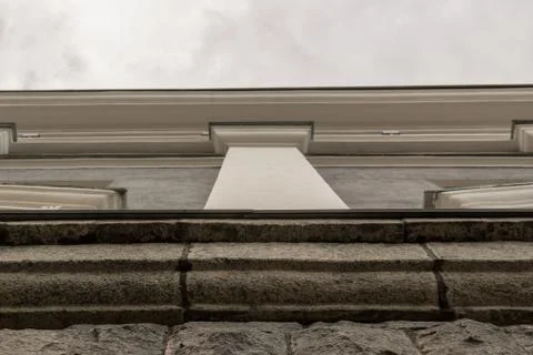 Old building facade, bottom view Stock Photos