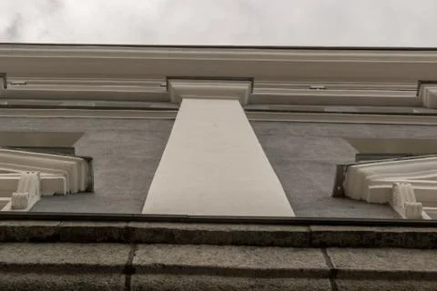 Old building facade, bottom view Stock Photos