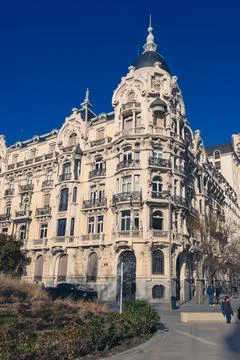 Old building facade in Madrid Stock Photos