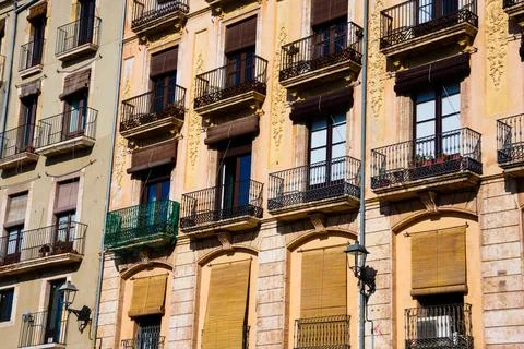 Old building facades Stock-Fotos