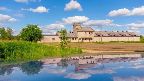 An old building of a farm complex from Soviet times Stock Photos