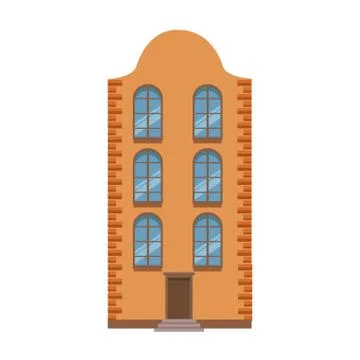 Old building icon, flat design Ilustração Stock