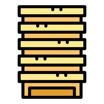 Old building icon vector flat Stock Illustration