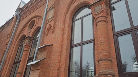 Old Building It's Snowing Stock Footage 295199875