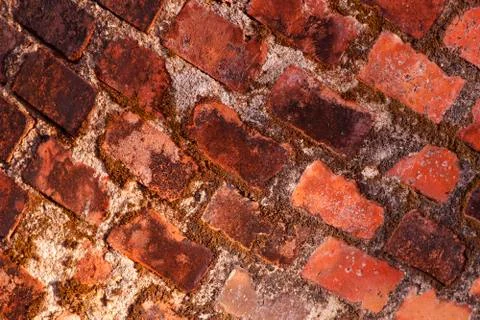Old building material clay bricks patterns Stock Photos