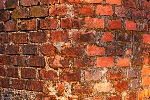 Old building material clay bricks patterns Stock Photos