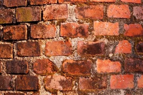 Old building material clay bricks patterns Stock Photos