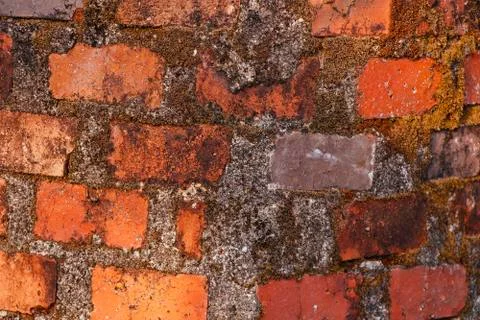 Old building material clay bricks patterns Stock Photos