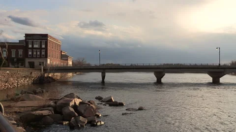 Old Building by the River Video stock 49018860