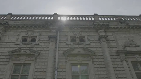 Old building rooftop with sun rays 動画素材 77090941