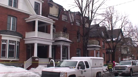 Old building ruined by fire. Stock-Footage 34492317