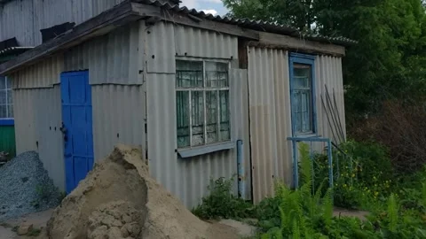 Old building of slate sheets Stock Footage 310794845