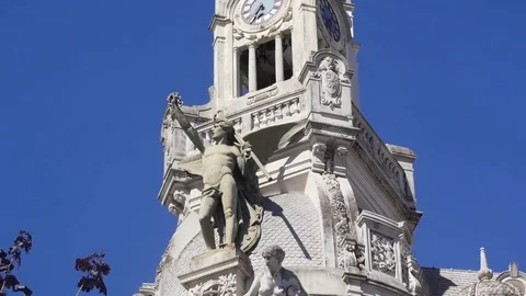 Old building with statue 2 Stock Footage 78670969