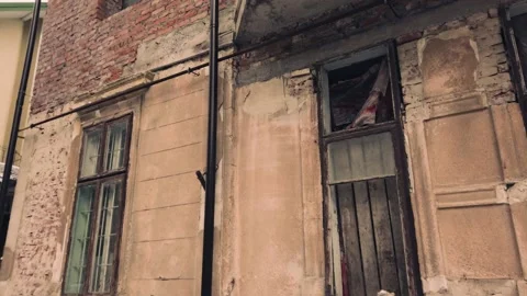 The old building is under reconstruction. Stock-Footage 147983773