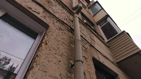 Old building wall, red clay bricks Stock Footage 242478209