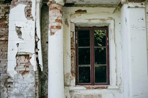 Old building wall with rubbed plaster Stock Photos