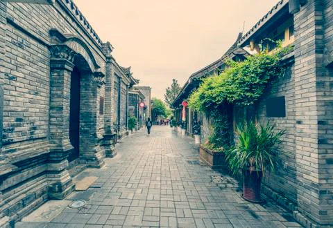 Old buildings in ancient town of Sichuan Stock Photos