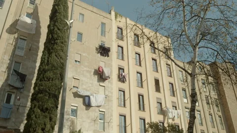 Old Buildings in Barcelona Stock Footage 234205666