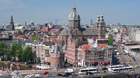 Old buildings in the center of Amsterdam Stock Footage 59346183