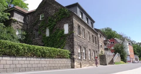 Old buildings with different facades Stock Footage 261166767